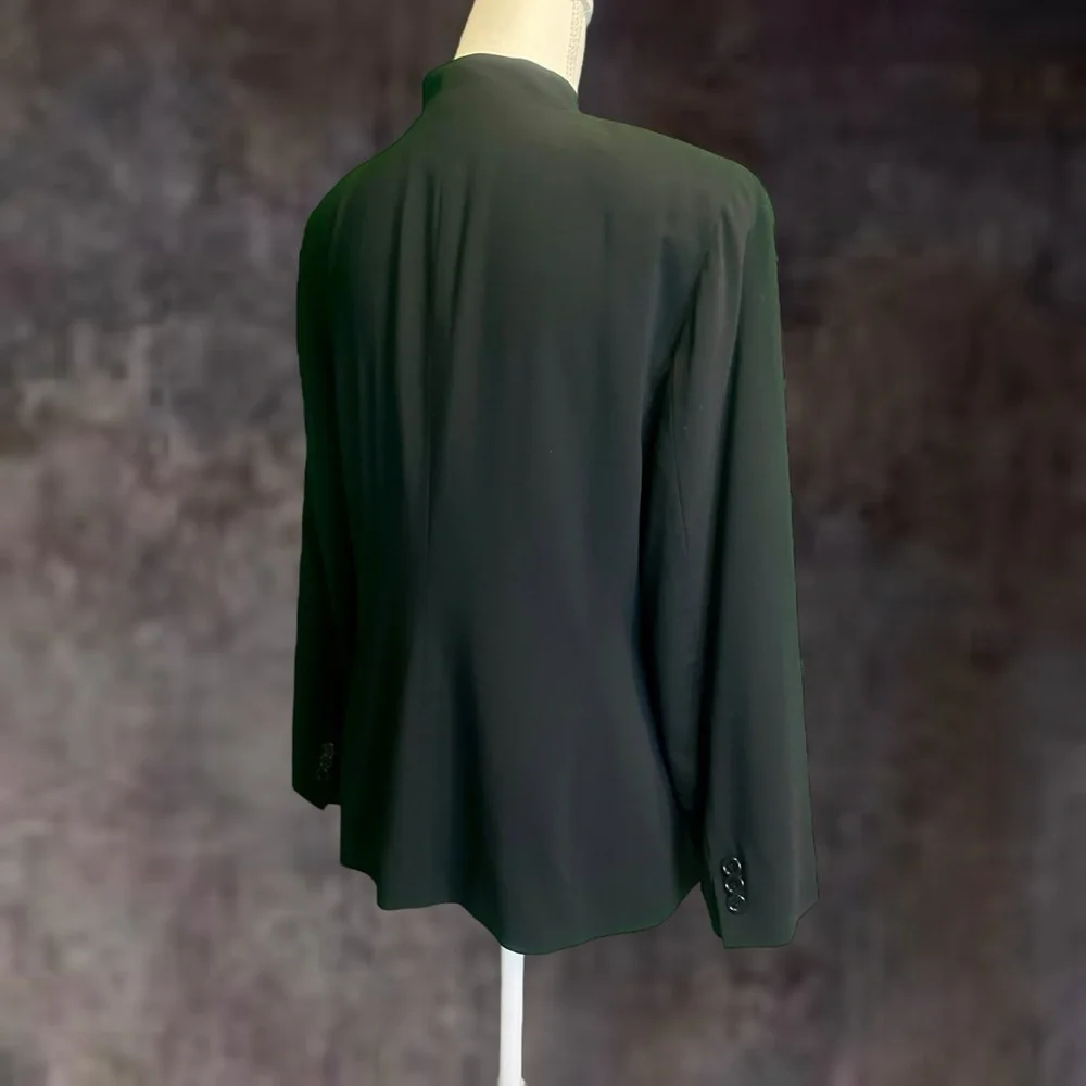 Emanuel Ungaro Black Wool Button-Up Suit Jacket Size 12